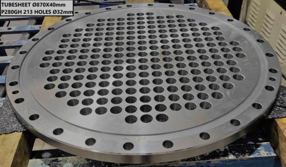 Titanium Gr1 Gr2 Heat Exchanger Tube Sheet SA182 F304L F316L Clad Plate Tube Sheets